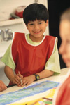 Young boy smiling
