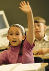 Girl raising her hand
