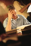 Male student studying