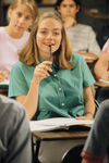 Female student in classroom