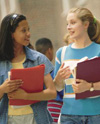 Two students in hallway