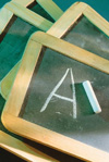 Grade on chalkboard