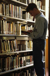 Student in library