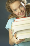 Girl carrying books