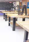 Desks in a classroom