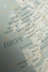 Europe on a globe