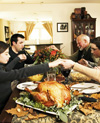 Family eating Thanksgiving dinner