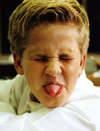 Boy sticking out tongue