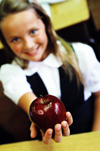 Girl with apple