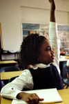Girl raising her hand