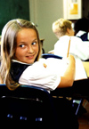 Young girl writing