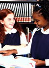Girl in library