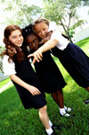 Female students laughing