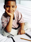 Boy with notebook