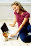 Female student on computer