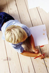 Young boy doing homework