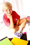 Boy writing