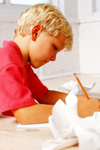 Boy writing