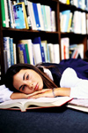 Girl in library