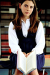 High school student with books