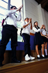Students clapping & dancing