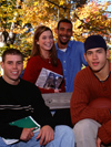 Students outside in autumn