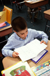 Young boy reading