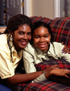 Mother and daughter at home