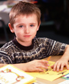 Boy sitting in classroom