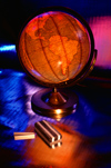 Globe, chalk, and eraser