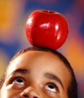 Boy with an apple