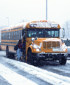 School bus in snow