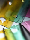Brightly-colored rulers