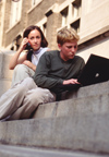 Students using laptop computer