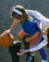 Girls playing basketball