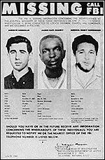 FBI photographs of Andrew Goodman, James Earl Chaney, and Michael Schwerner