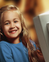Smiling young girl student