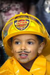 Boy dressed as fireman