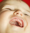 Male baby laughing