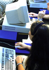 Students using computers
