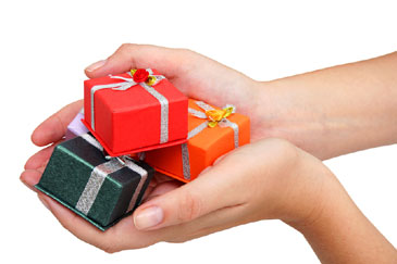 Small gifts in hands