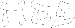 Hebrew letters of Pesach depicted on the Seder plate.