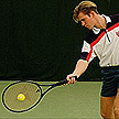 Tennis player on a tennis court