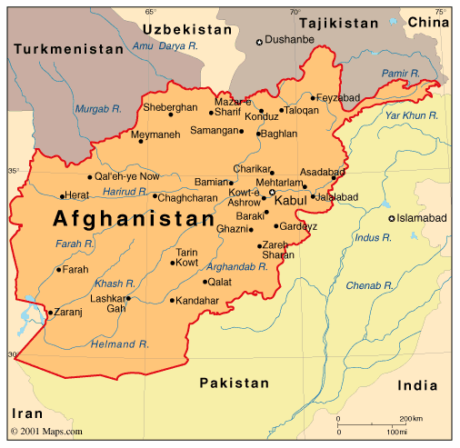 Bildresultat för karta afghanistan