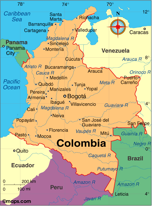 Colombia Map Infoplease
