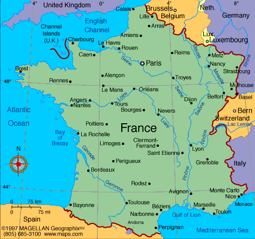 france on the map