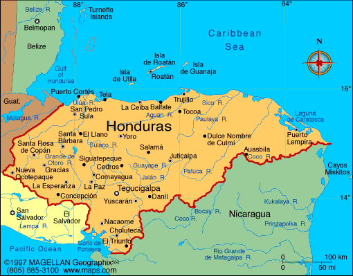 Honduras Map Infoplease