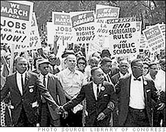 Martin Luther King Jr. lidera março para os Direitos Civis