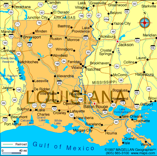 Louisiana Map | Infoplease