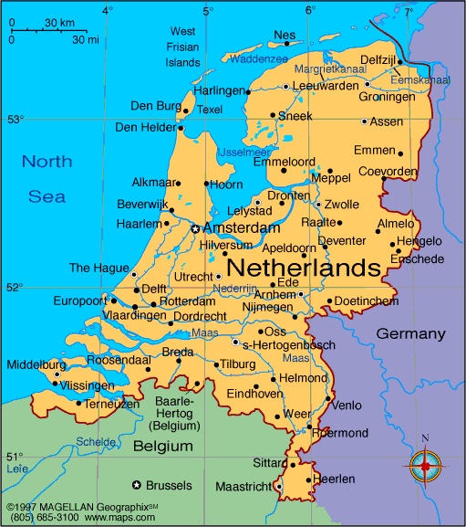 Netherlands Map | Infoplease